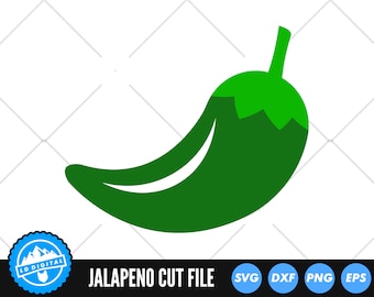 Jalapeno Pepper SVG Files | Jalapeño Pepper SVG Cut Files | Hot Pepper Vector | Chili Pepper Vector | Chili Pepper Clip Art