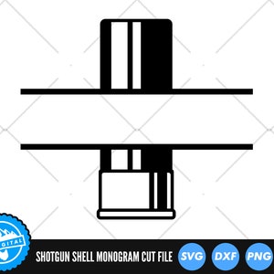 Shotgun Shell Split Frame SVG Files | Shotgun Monogram Cut Files | Hunting SVG Vector Files | Shotgun Shells Vector | Shotgun Shell Clip Art