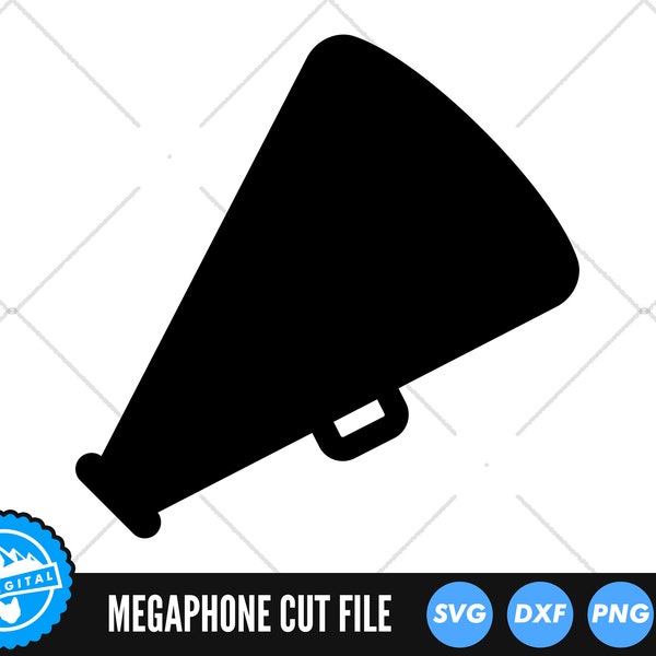 Megaphone SVG Files | Cheerleader SVG Cut Files | Cheer Clip Art Vector Files | Megaphone Clip Art