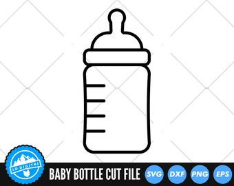 Baby Bottle SVG Files | Milk Bottle Silhouette Cut Files | Newborn SVG Vector Files | Infant Baby SVG Vector | Baby Bottle Clip Art