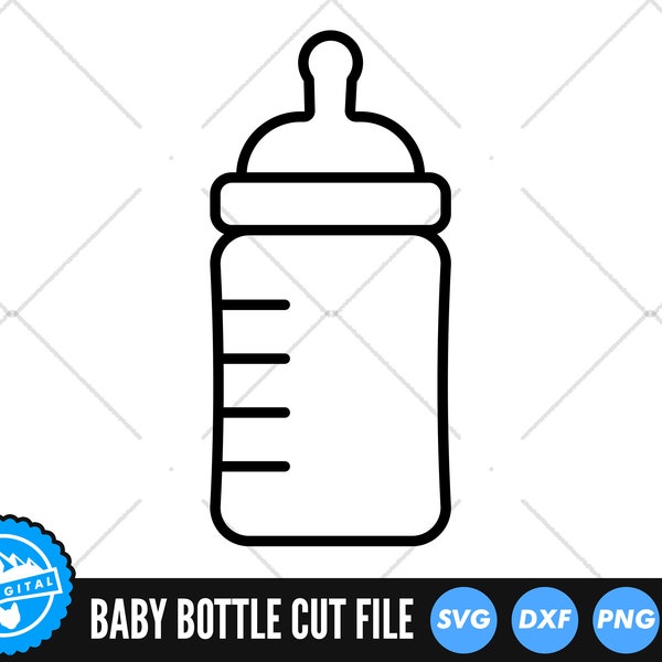 Baby Bottle SVG Files | Milk Bottle Silhouette Cut Files | Newborn SVG Vector Files | Infant Baby SVG Vector | Baby Bottle Clip Art