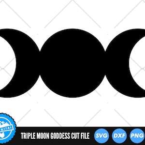 Triple Moon Goddess SVG Files | Wiccan SVG Cut Files | Pagan SVG Vector Files | Wicca Vector