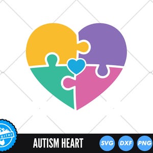 Autism Heart SVG Files | Autism Awareness Cut Files | Autism Puzzle Heart SVG Vector Files | Autism Jigsaw Vector