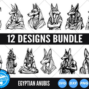 Egyptian Anubis SVG, Ancient Egypt Clipart, Anubis Silhouette, Egyptian God Vector, Anubis Head SVG, Mythological Art, Hieroglyphics Design