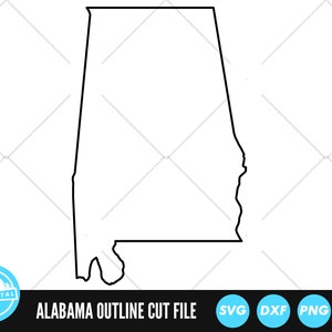 Fichiers SVG contour de l'Alabama | Fichiers coupés Alabama | vectoriels des États-Unis d'Amérique | Vecteur de l'Alabama | Clipart Carte AL