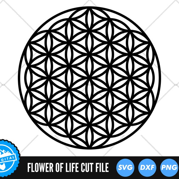 Flower of Life SVG Dateien | Heilige Geometrie Schnittdateien | Mandala Vektor Dateien | Platonic Solids SVG Vektor | Baum des Lebens Clip Art