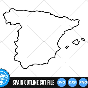 Spanje SVG | Spanje gesneden bestanden | Spanje overzicht SVG | Spanje silhouet SVG | Illustraties kaart Spanje | Spanje Vector