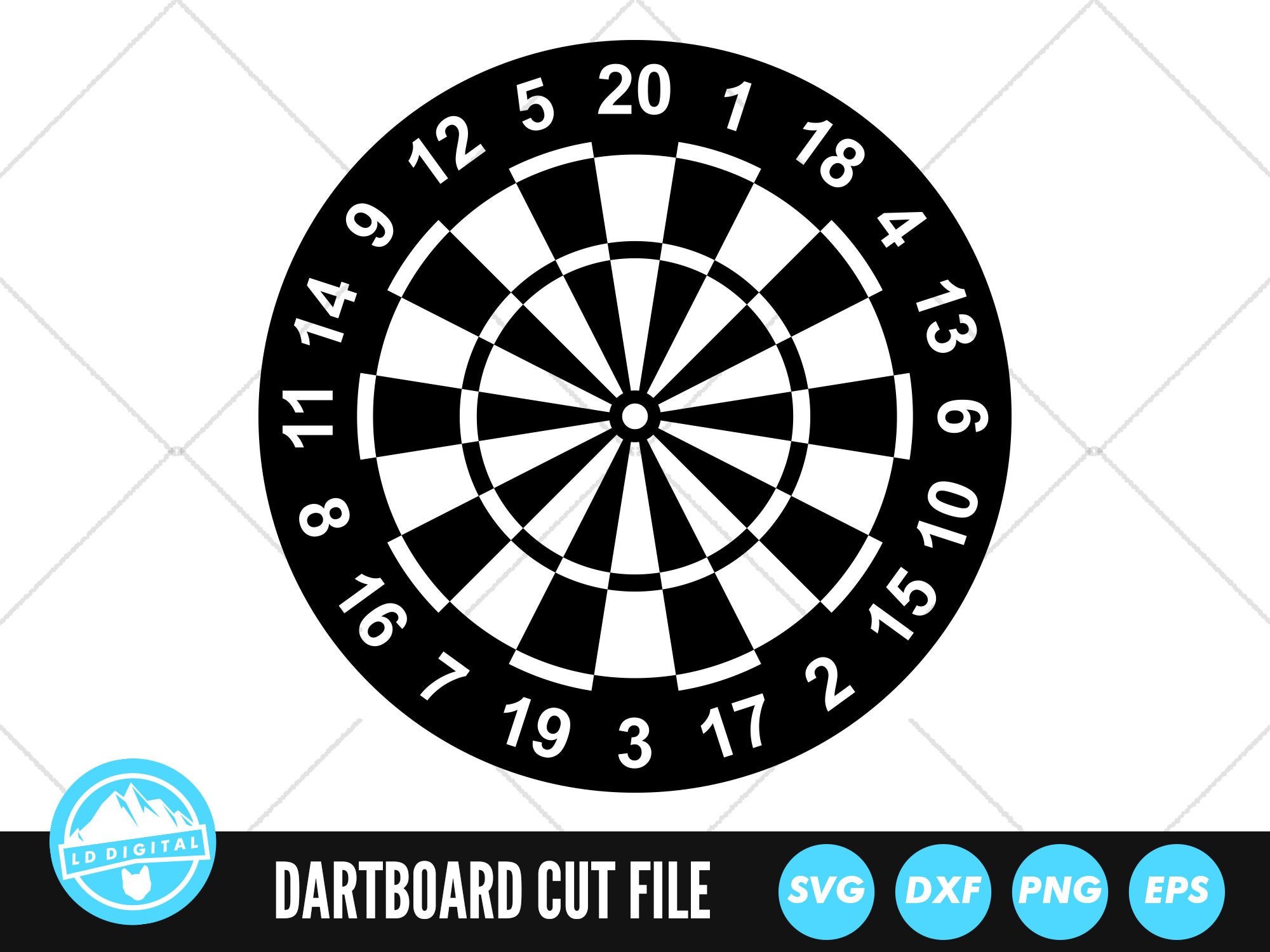 Collage Dartboard with Dart SVG file for Cricut Eps Darts Vector Images