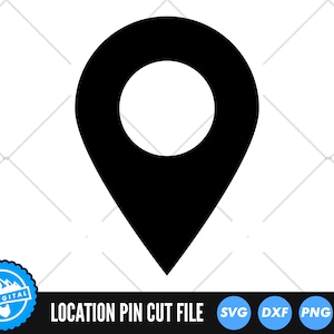 Locatiepin SVG-bestanden | Pin gesneden SVG-bestanden vast | Kaartpuntmarkering vectorbestanden | Gedropte locatiepinvector
