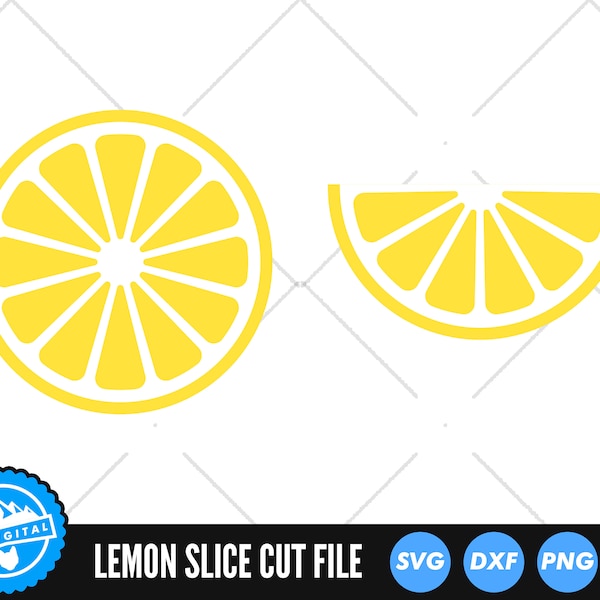 Lemon Slice SVG Files | Kawaii Fruit SVG Cut Files | Lemon Fruit SVG Vector Files | Lemon Vector