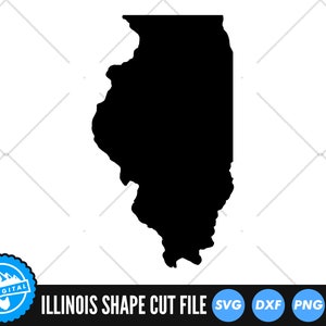 Fichiers SVG État de l'Illinois | Fichiers de coupe Silhouette de l'Illinois | vectoriels des États-Unis d'Amérique | Vecteur de l'Illinois | Clipart Illinois, carte