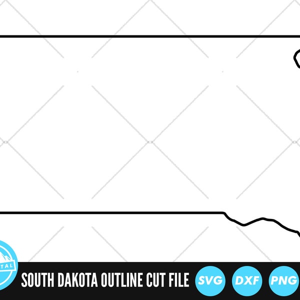 South Dakota Outline SVG Files | South Dakota Cut Files | United States of America Vector Files | South Dakota Vector | SD Map Clip Art