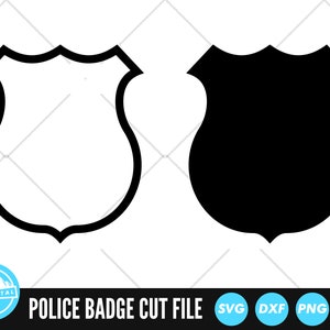 Police Badge Outline Silhouette SVG | Police SVG | Police Shield | Police Officer Badge | Cop Shield | Svg | Png | Dxf | AI | Jpeg
