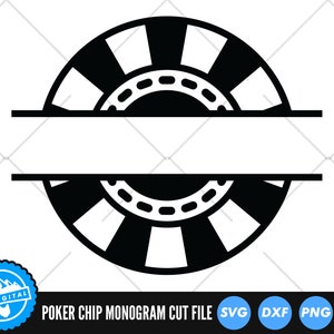 Poker Chip Monogram SVG Files | Casino Chips Cut File | Gambling SVG | Casino Clip Art | Poker Clip Art | Poker Vector Files