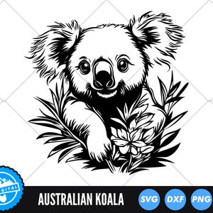 Koala SVG Files, Koala Cut Files, Australian Animal Vector, Koala Silhouette, Australia Clip Art, Cute Koala SVG, Baby Koala SVG