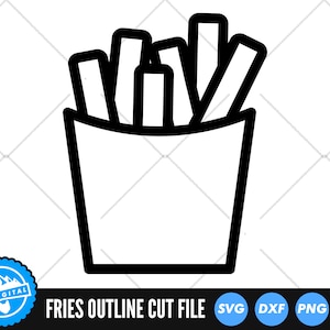French Fries SVG Files | Fries Outline Cut Files | French Fries Vector Files | Fast Food Clip Art | CnC Files