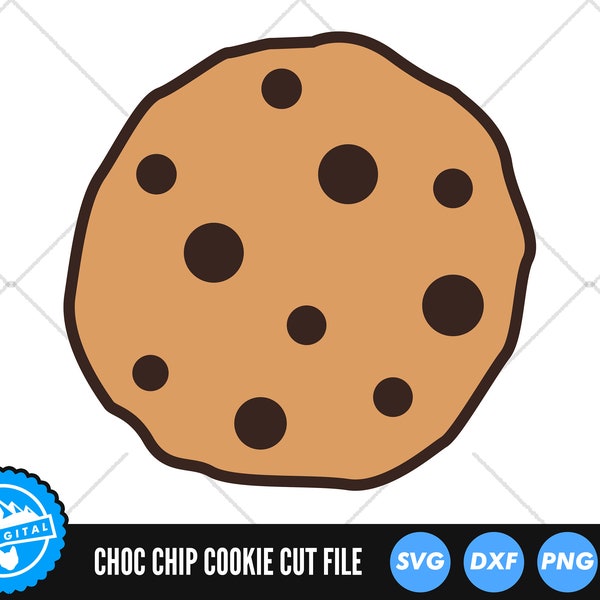 Chocolate Chip Cookie SVG Files | Choc Chip Cookies SVG Cut Files | Cookie SVG Vector Files | Cookie Vector
