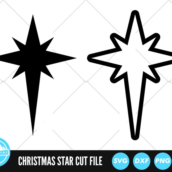 Christmas Star SVG Files | Christmas Star Cut Files | Christmas Star Vector Files | Star of Bethlehem Vector | Christmas Star Clip Art