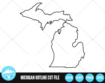 Michigan Outline SVG Files | Michigan Cut Files | United States of America Vector Files | Michigan Vector | Michigan Map Clip Art