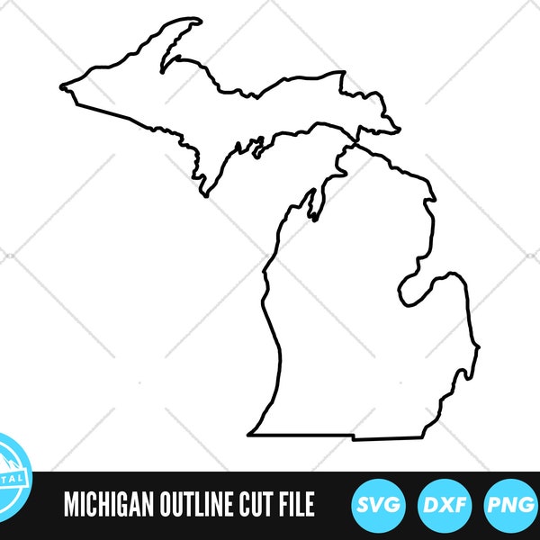 Michigan Outline SVG Files / Michigan Cut Files / United States of America Vector Files / Michigan Vector / Michigan Map Clip Art