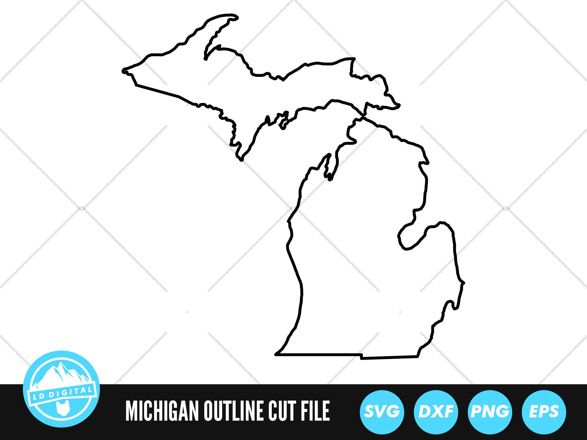 Michigan Outline SVG Files | Michigan Cut Files | United States of America Vector Files | Michigan Vector | Michigan Map Clip Art