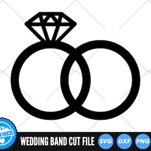 Wedding Ring SVG Files | Wedding Band SVG Cut Files | Engagement Ring SVG Vector Files | Groom and Bride Vector