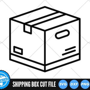 Caja de cartón Archivos SVG / Caja de paquete Archivos de corte SVG / Icono de caja de envío Archivos vectoriales SVG / Vector de contorno de caja de cartón