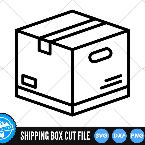 Cardboard Box SVG Files | Package Box SVG Cut Files | Shipping Box Icon SVG Vector Files | Cardboard Box Outline Vector