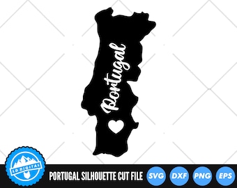 Portugal SVG | Portugal Couper des fichiers | Portugal Outline SVG | Portugal Silhouette SVG | Portugal Carte Clip Art | Portugal Vecteur