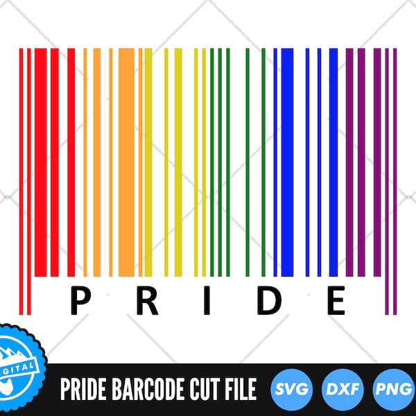 Gay Pride Barcode SVG Files | Pride 2021 Cut Files | LGBTQ Love SVG Vector Files | Gay Pride Vector | Queer Pride Clip Art