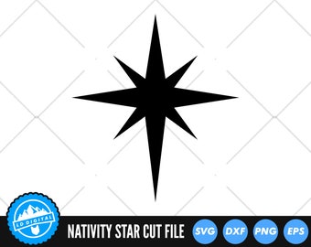 Christmas Star SVG Files | Christmas Star Cut Files | Christmas Star Vector Files | Star of Bethlehem Vector | Christmas Star Clip Art