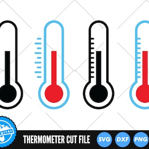 Thermometer SVG Bundle Temperature SVG Cut Files Thermometer Clipart Cricut Silhouette Cutting File Digital Download