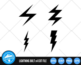 Lightning Bolt SVG Files | Lightning Cut Files | Lightning Silhouette | Thunder Cut File | Thunder SVG Vector | Lightning Flash Clip Art