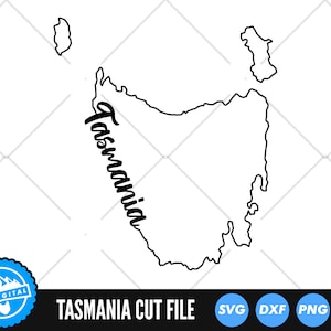 Tasmanië overzicht SVG-bestanden | Tasmanië gesneden bestanden | Vectorbestanden Australische Staten | Tasmanië Vector | Tasmanië kaart illustraties | CNC-bestanden