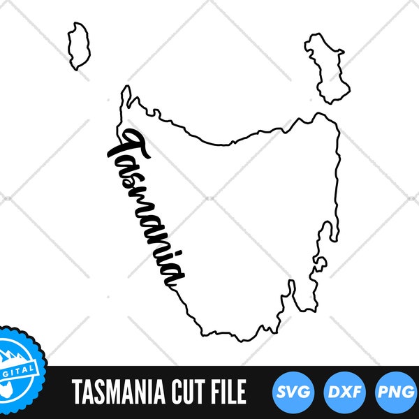 Tasmania Outline SVG Files | Tasmania Cut Files | Australian States Vector Files | Tasmania Vector | Tasmania Map Clip Art | CnC Files