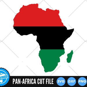 África SVG / Archivos de corte panafricanos / Archivos vectoriales de panafricanismo / Vector panafricano / Africa Map Clip Art / Historia negra SVG