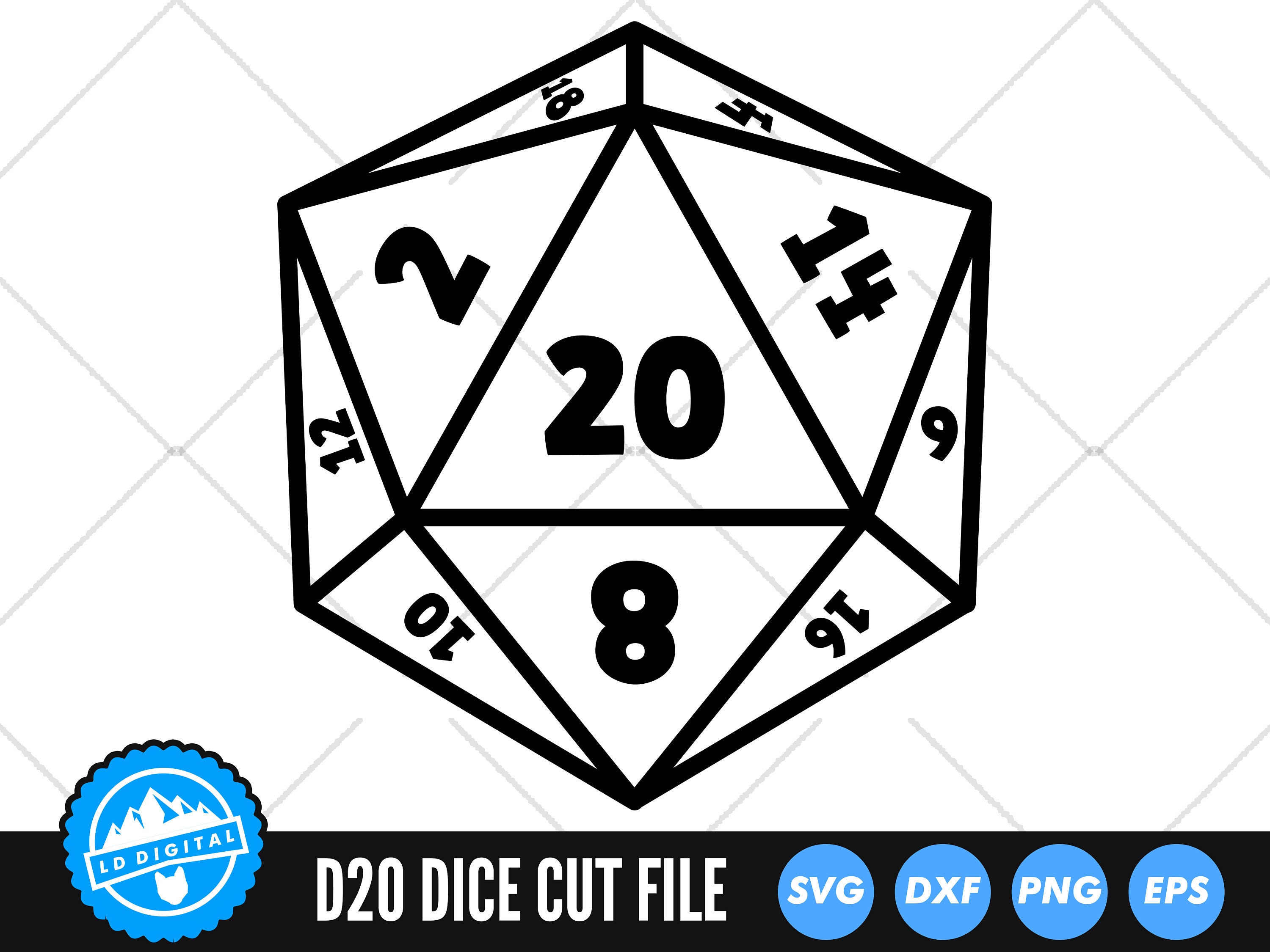 D20 Polyhedral Dice SVG Files | D20 Cut Files | D&D Vector Files | Dice  Vector | D20 Clip Art | Critical Hit | CnC FIles