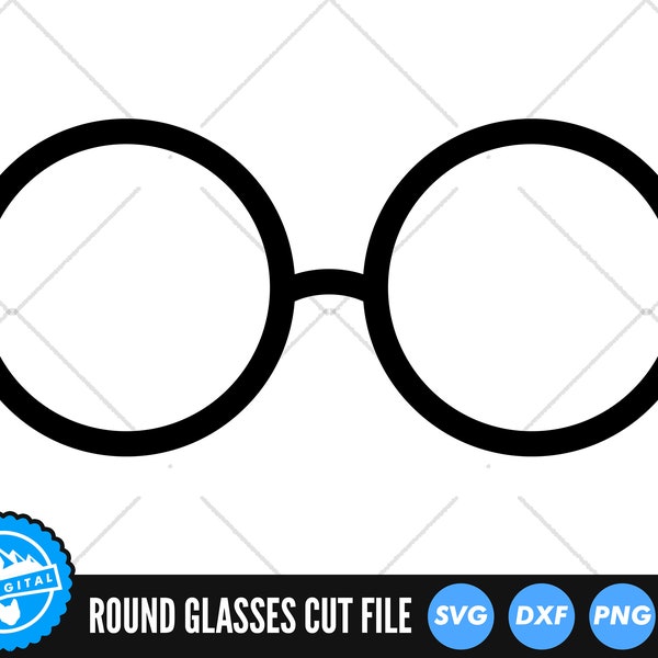 Round Glasses SVG Files | Eye Glasses Cut Files | Eyeglasses Silhouette | Frames Cut File | Eyeglasses SVG Vector | Round Glasses Clip Art