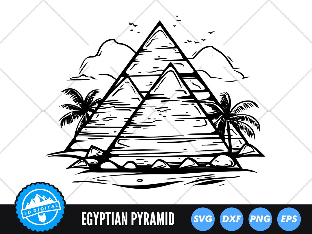Egyptian Pyramid SVG, Ancient Pyramid Clipart, Desert Silhouette ...