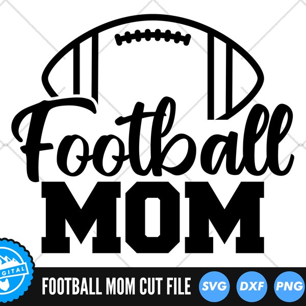 Football Mom SVG Files | Football SVG | Football Mom Cut Files | Football Shirt SVG Vector Files | Mom Vector | Football Clip Art
