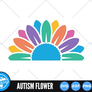 Autism Flower SVG Cut File, Neurodiversity Awareness Floral Design, Autism Acceptance SVG, Inclusion Support Clipart for Cricut