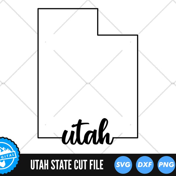 Utah Outline with Text SVG Files | Utah Cut Files | United States of America Vector Files | Utah Vector | Utah Map Clip Art