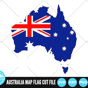 Vlag van Australië kaart SVG-bestanden | Australië kaart vlag gesneden bestanden | Australië kaart vlag vectorbestanden | Australië kaart vlag illustraties | CNC-bestanden
