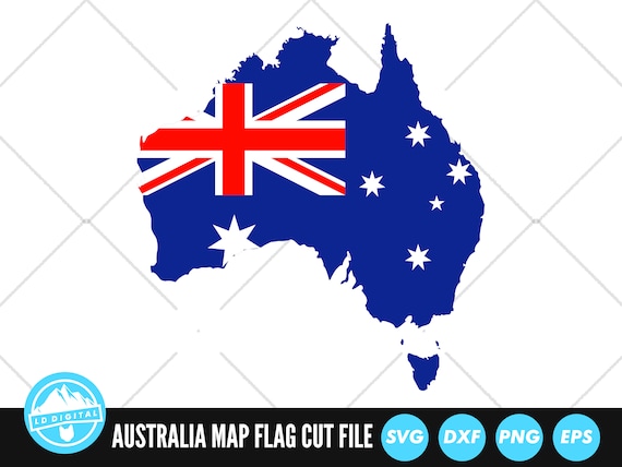 Australia Flag Map SVG Files | Australia Map Flag Cut Files | Australia Map Flag Vector Files | Australia Map Flag Clip Art | CnC Files