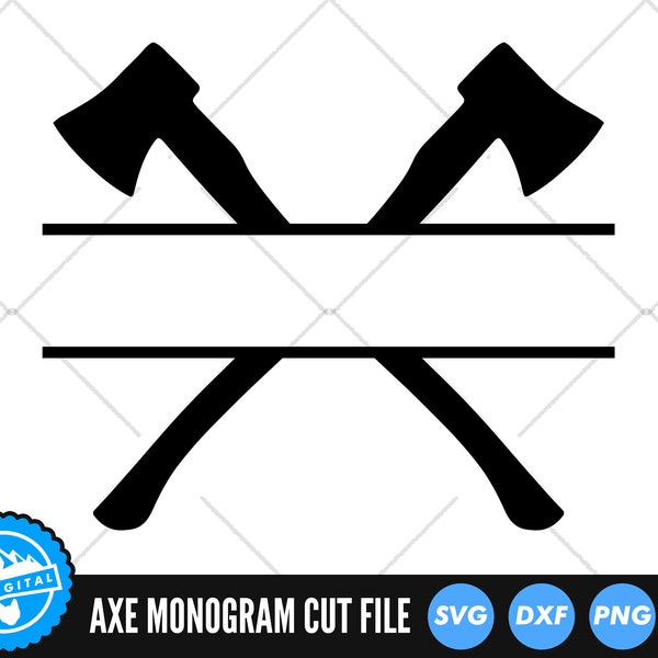 Crossed Axe Frame SVG | Axe SVG Cut Files | Axe Silhouette SVG Vector Files | Axe Vector | Axe Monogram | Lumberjack Clip Art