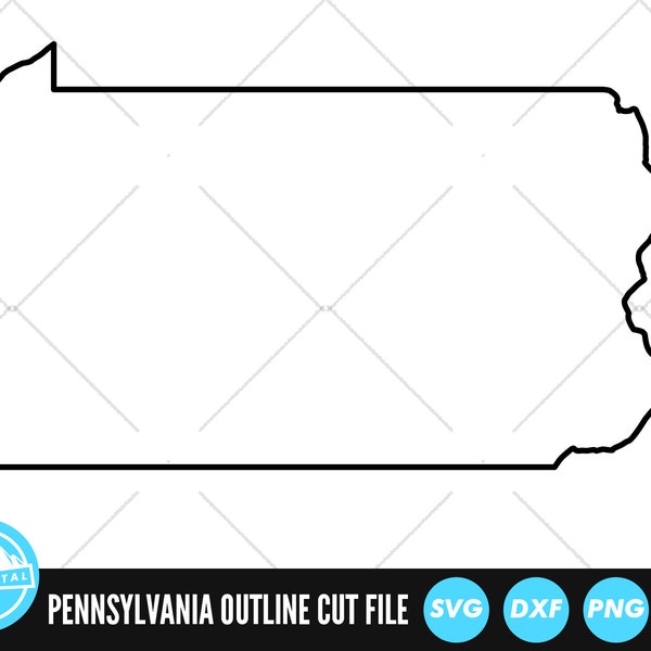 Pennsylvania Outline SVG Files | Pennsylvania Cut Files | United States of America Vector Files | Pennsylvania Vector | PA Map Clip Art