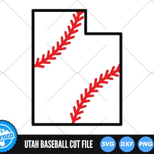 Utah Outline SVG Files | Utah Baseball Cut Files | United States of America Vector Files | Utah Vector | Baseball SVG