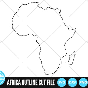 Arquivos SVG de contorno da África | Arquivos de corte de África | Arquivos vetoriais de países | Vetor de África | África, mapa Clipart