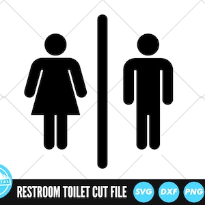 Restroom Symbol SVG Files | Toilet Sign Cut Files | Restroom Sign Vector Files | Toilet Sign Vector | Restroom Symbol Clip Art | CnC Files