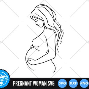 Kobieta w ciąży SVG | Plik do cięcia macierzyństwa | Dziecko SVG | Wektor najlepsi przyjaciele | Dzień Matki SVG | Plik do cięcia sylwetki ciąży